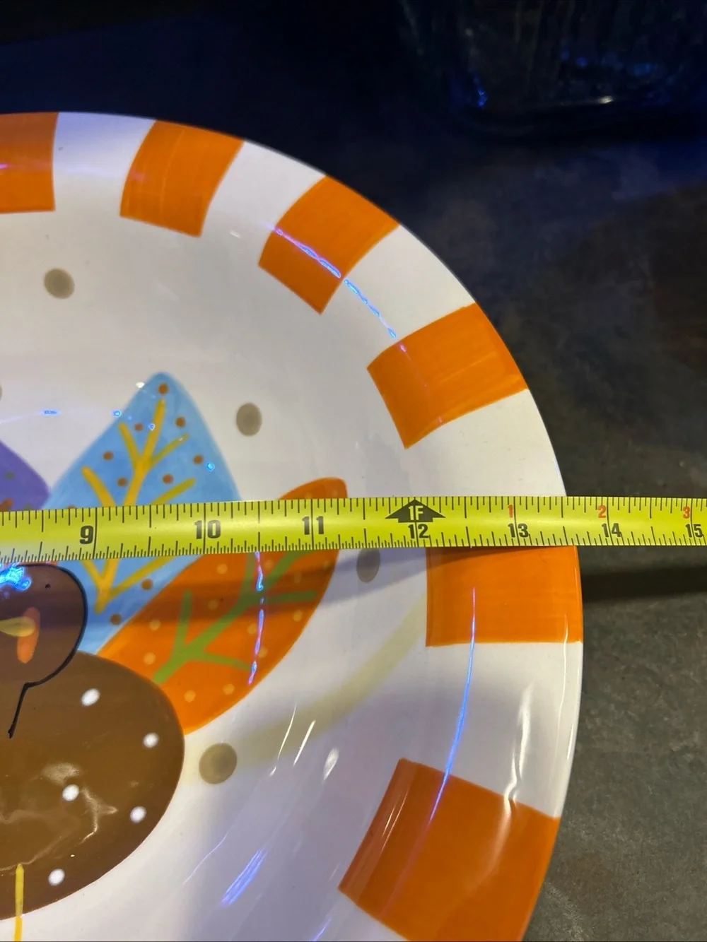 Coton Colors Orange Stripe Turkey Serving Bowl